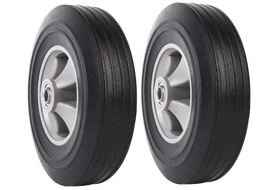 10" Flat Free Solid Rubber Wheel For Briggs & Stratton EXL8000 13500W Generator